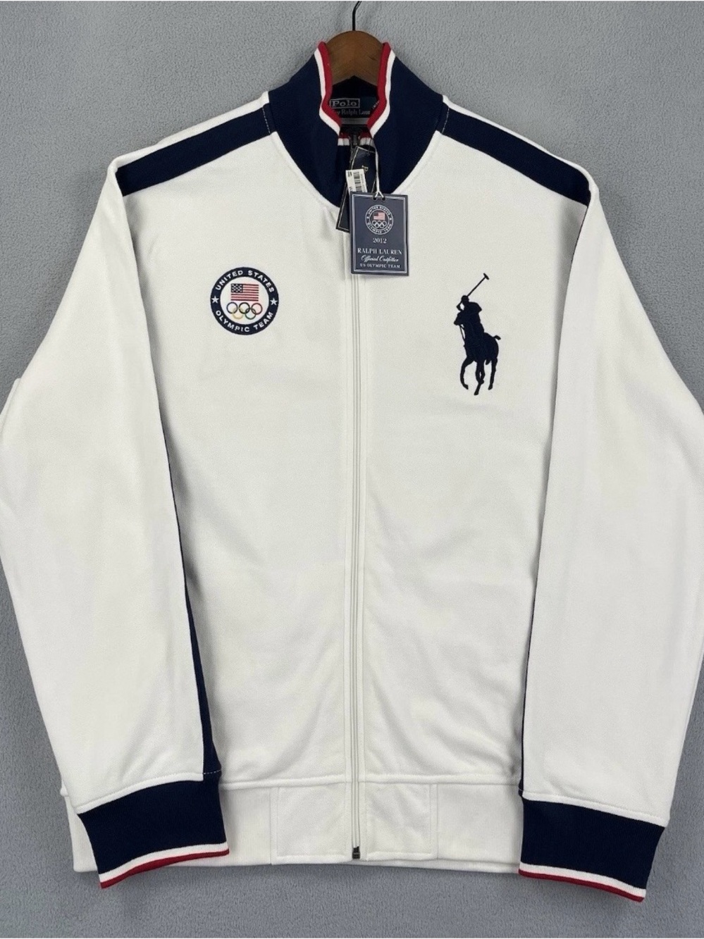 Polo Ralph Lauren Men’s Large White Team USA Olympics 2016 Full Zip Big Pony